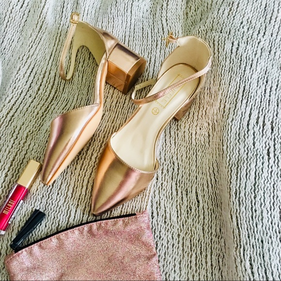 rose gold wide fit heels